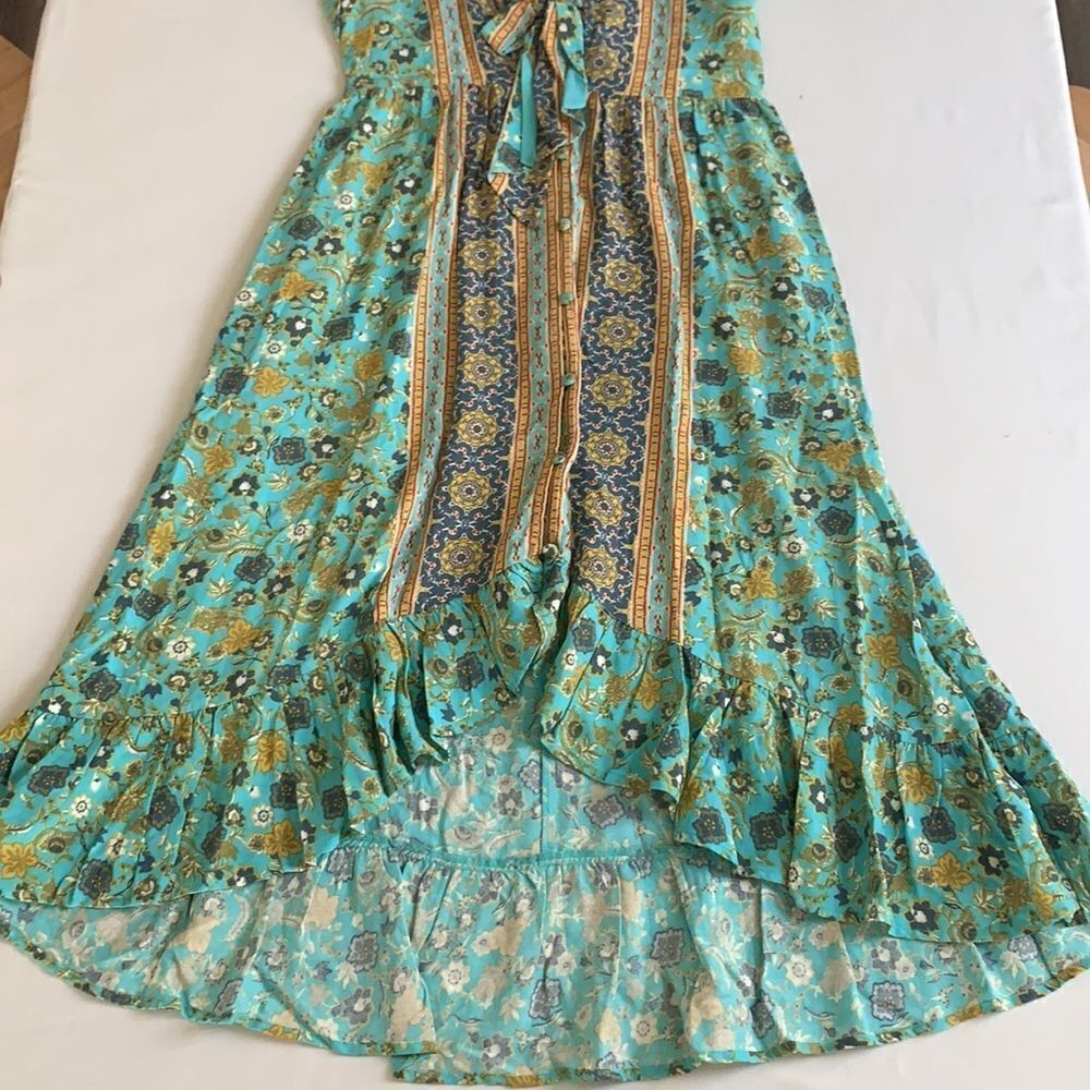 Band of Gypsies Boho Dublin Surplice Ruffled midi dress sz small - Picture 6 of 11